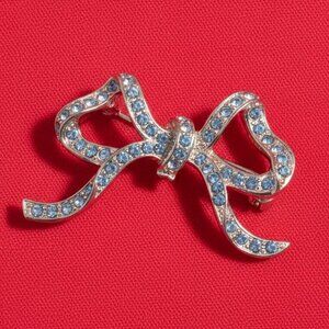 Monet Silver and Blue Infinity Brooch